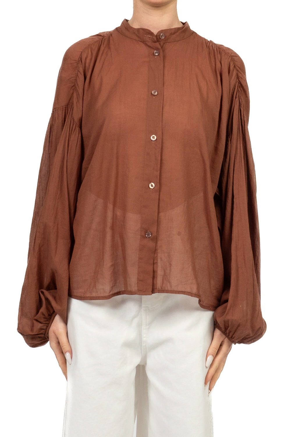 Tensione In - Camicia in mussola manica palloncino Art. PE260303