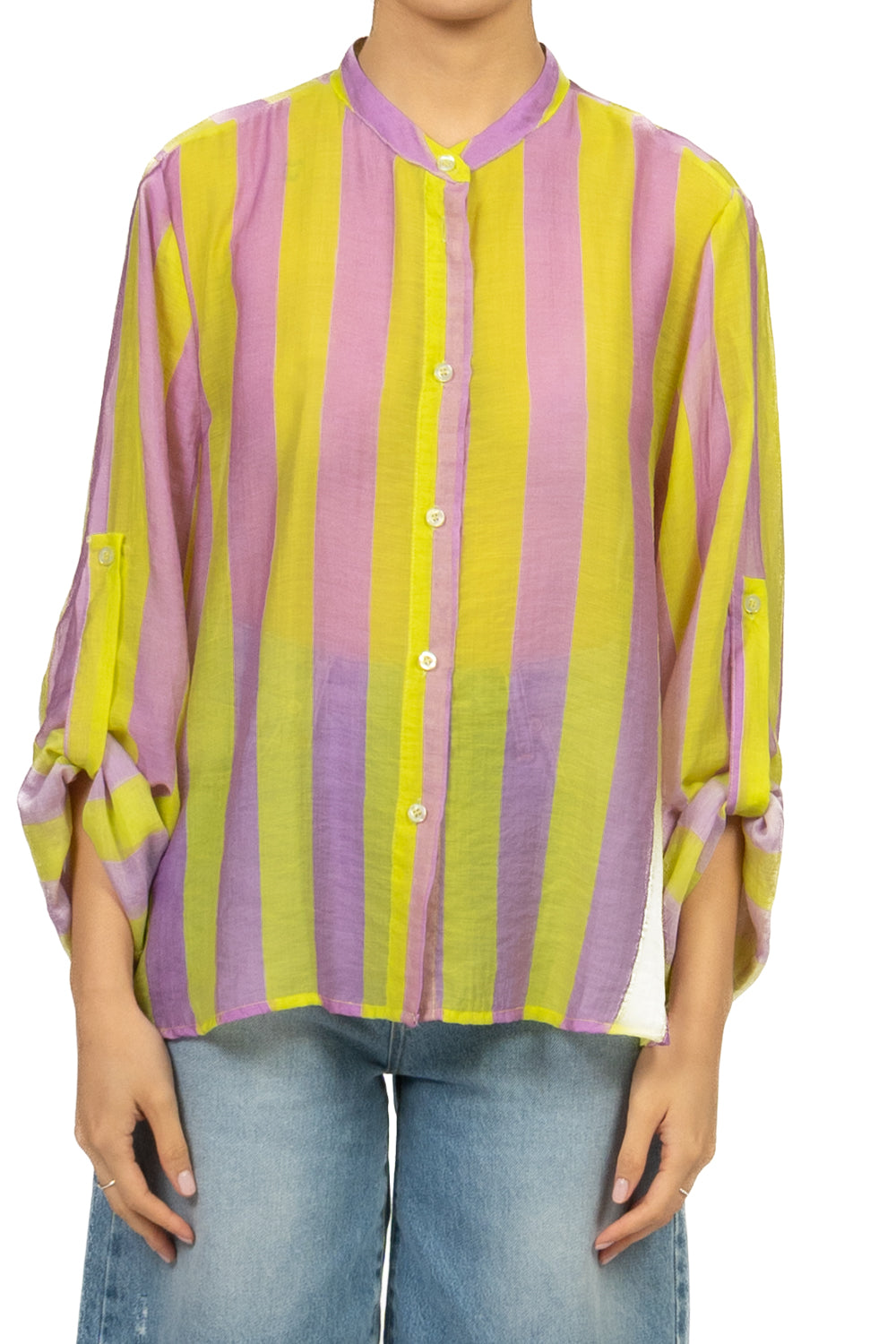 Have One - Camicia rigata collo coreano Art. CVS-Q422