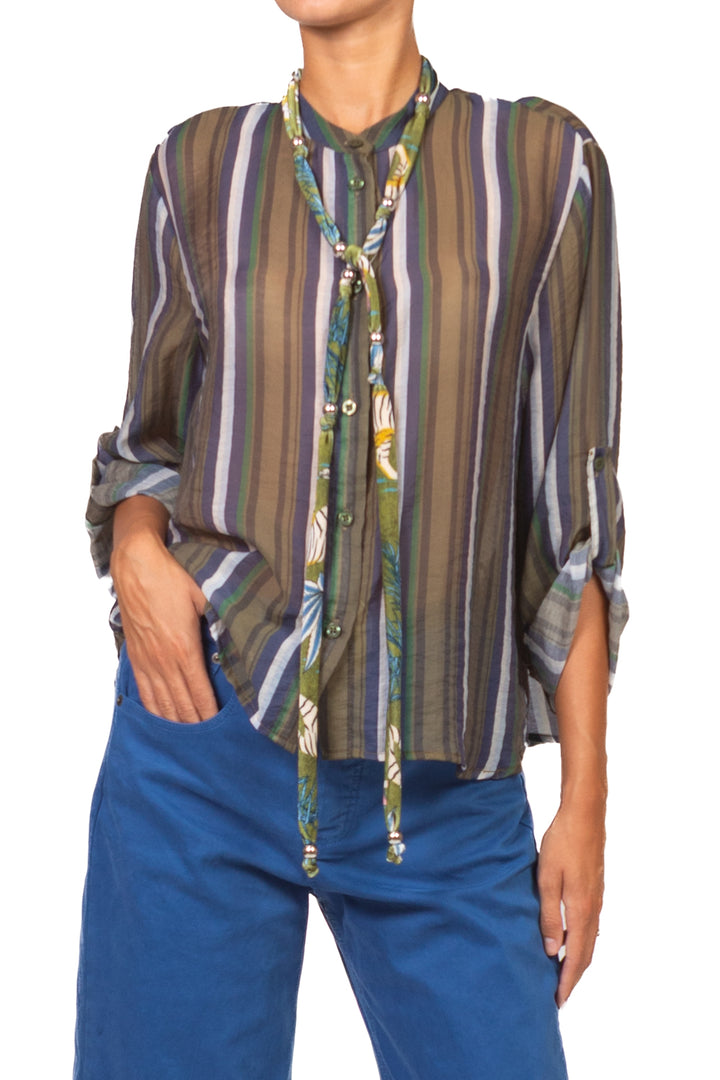 Have One - Camicia rigata con collana Art. CVS-R066