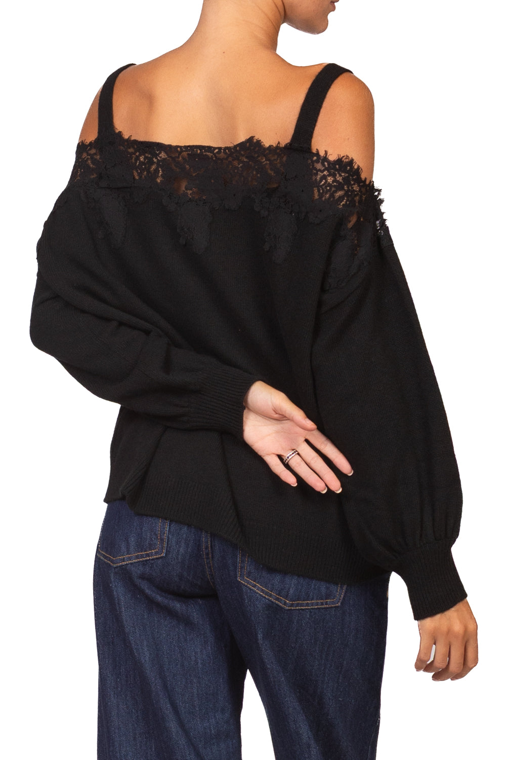 Vicolo - Maglia scollo shiffer con pizzo Art. 7AC7126