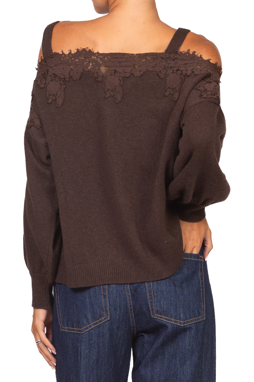 Vicolo - Maglia scollo shiffer con pizzo Art. 7AC7126