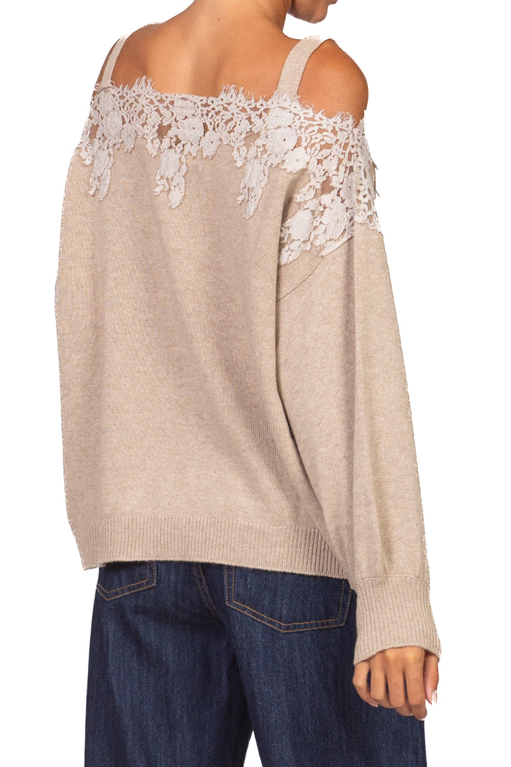 Vicolo - Maglia scollo shiffer con pizzo Art. 7AC7126