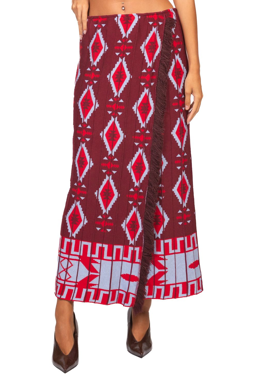 Tensione In - Gonna in tricot fantasia etnica Art. W6HMS07A465