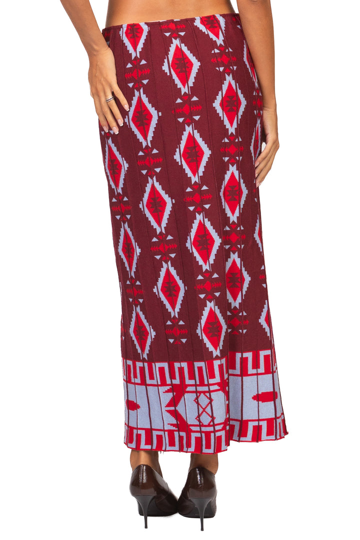 Tensione In - Gonna in tricot fantasia etnica Art. W6HMS07A465