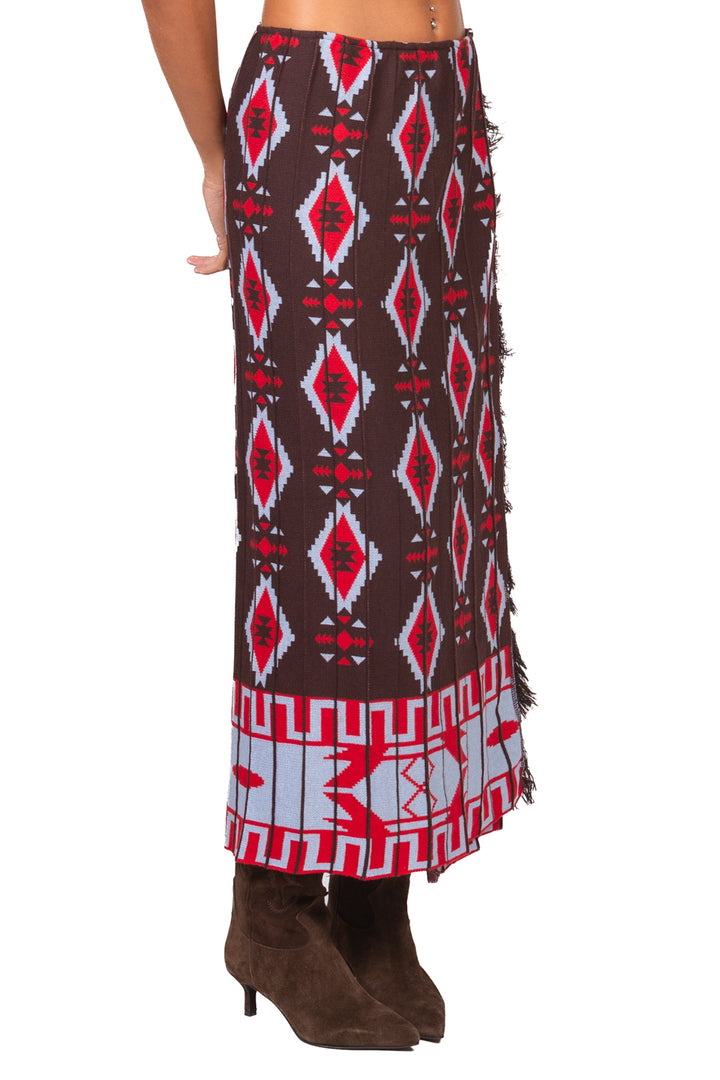 Tensione In - Gonna in tricot fantasia etnica Art. W6HMS07A465