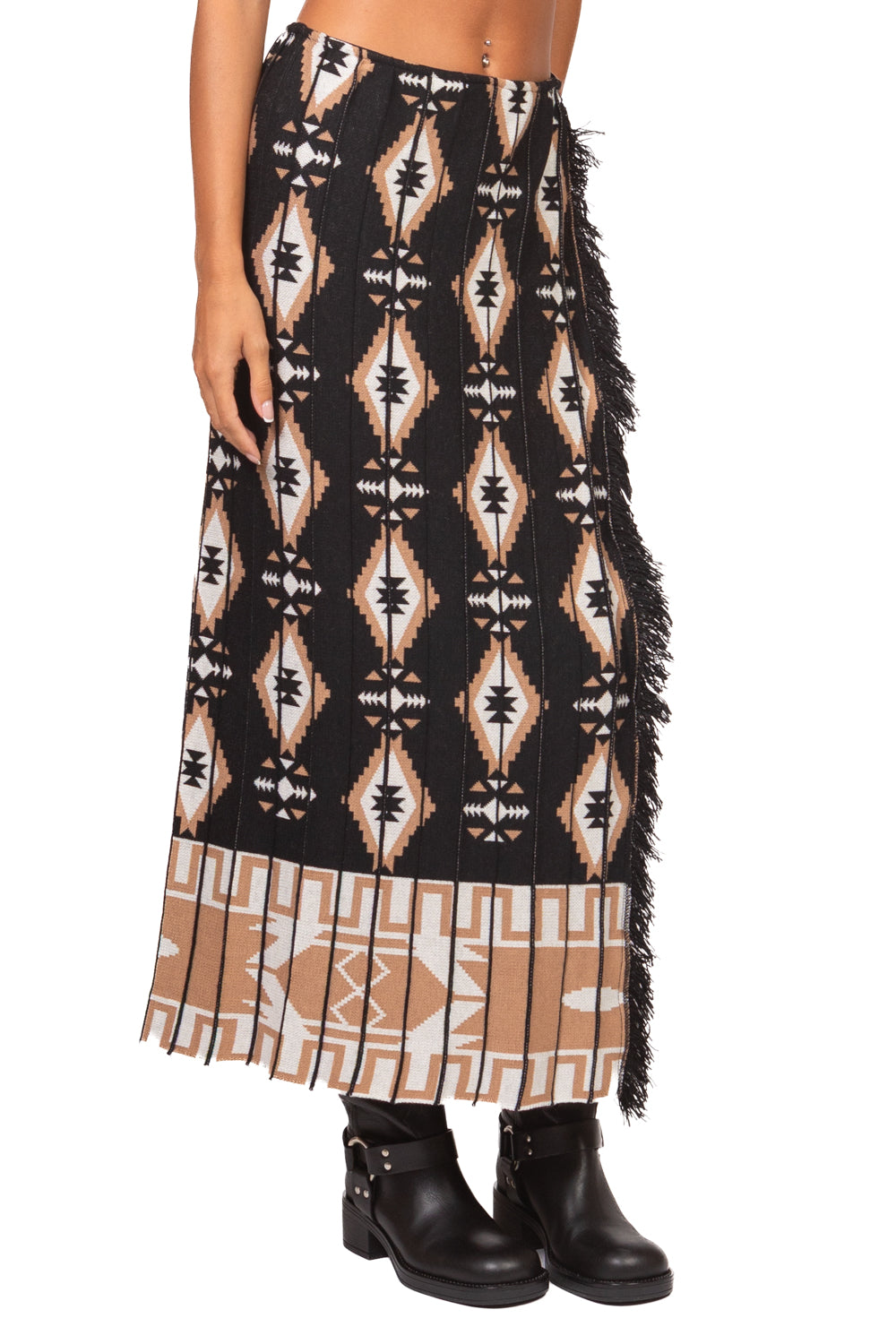 Tensione In - Gonna in tricot fantasia etnica Art. W6HMS07A465