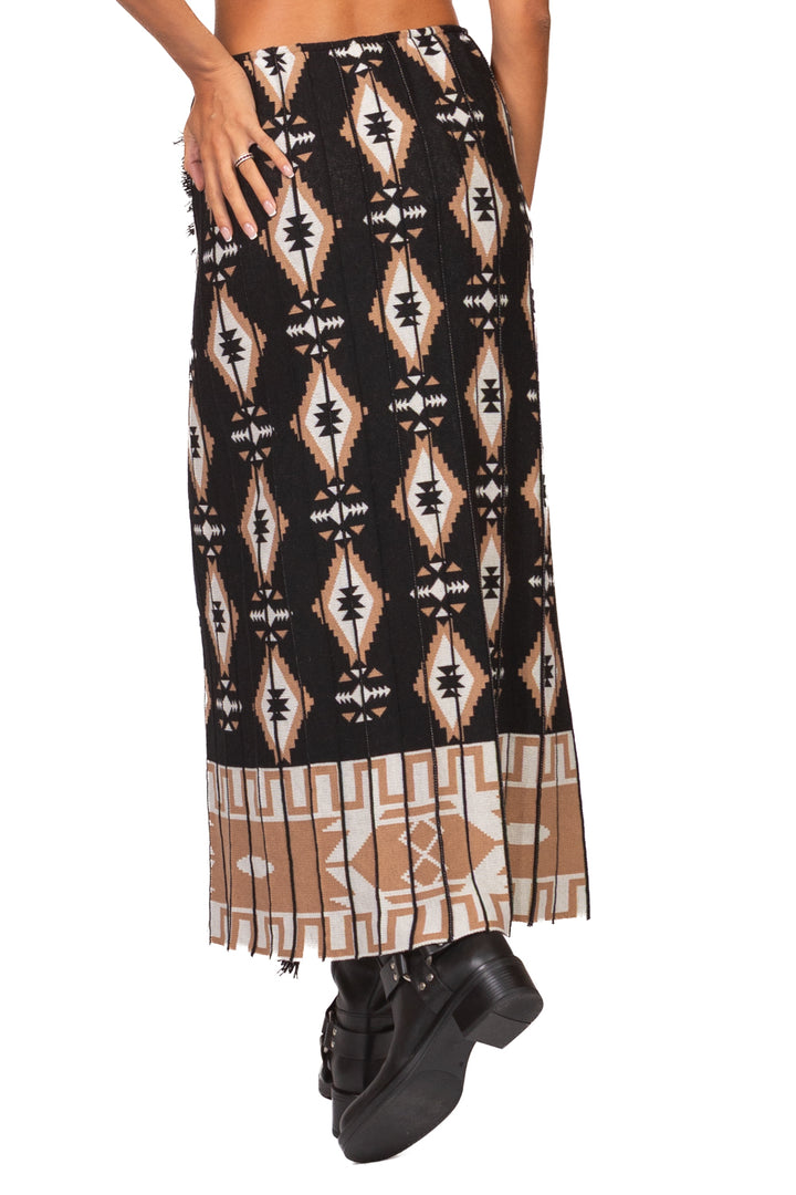 Tensione In - Gonna in tricot fantasia etnica Art. W6HMS07A465
