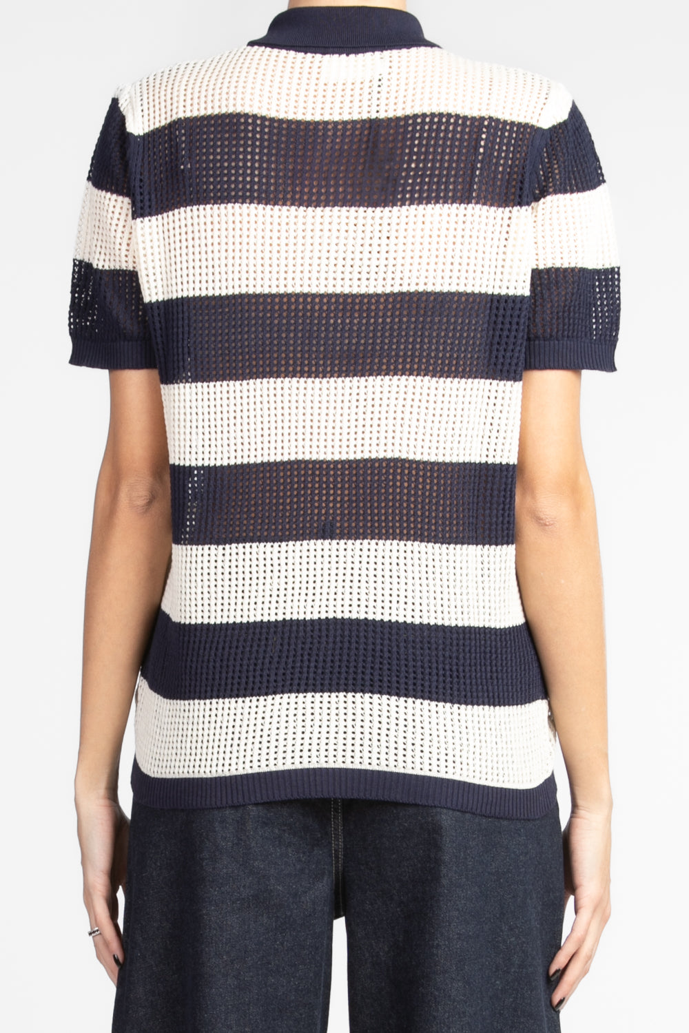 Vicolo - Maglia polo traforata a righe Art. 22098D