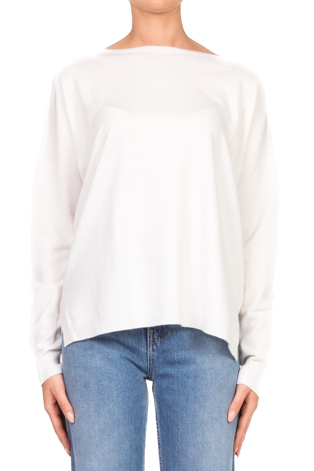 Tensione In - Maglia girocollo over con spacchi laterali Art. D79025AI25