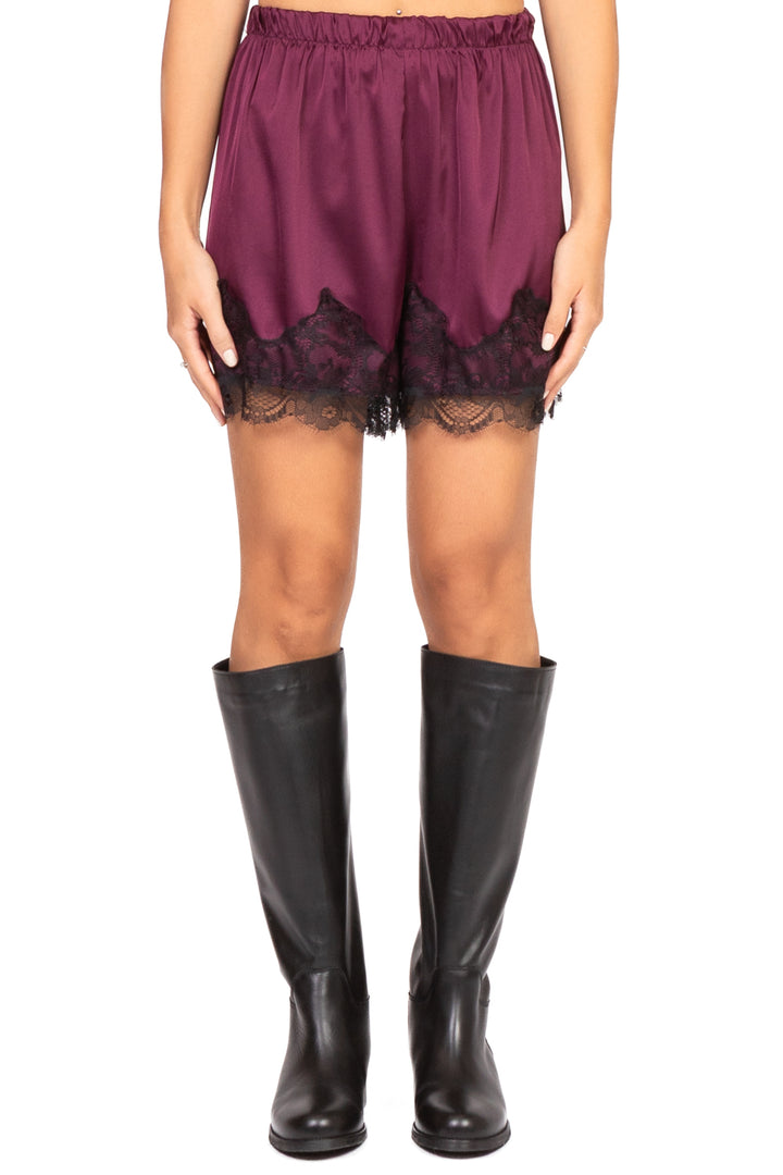 Vicolo - Shorts in satin intarsi pizzo Art. TF1030