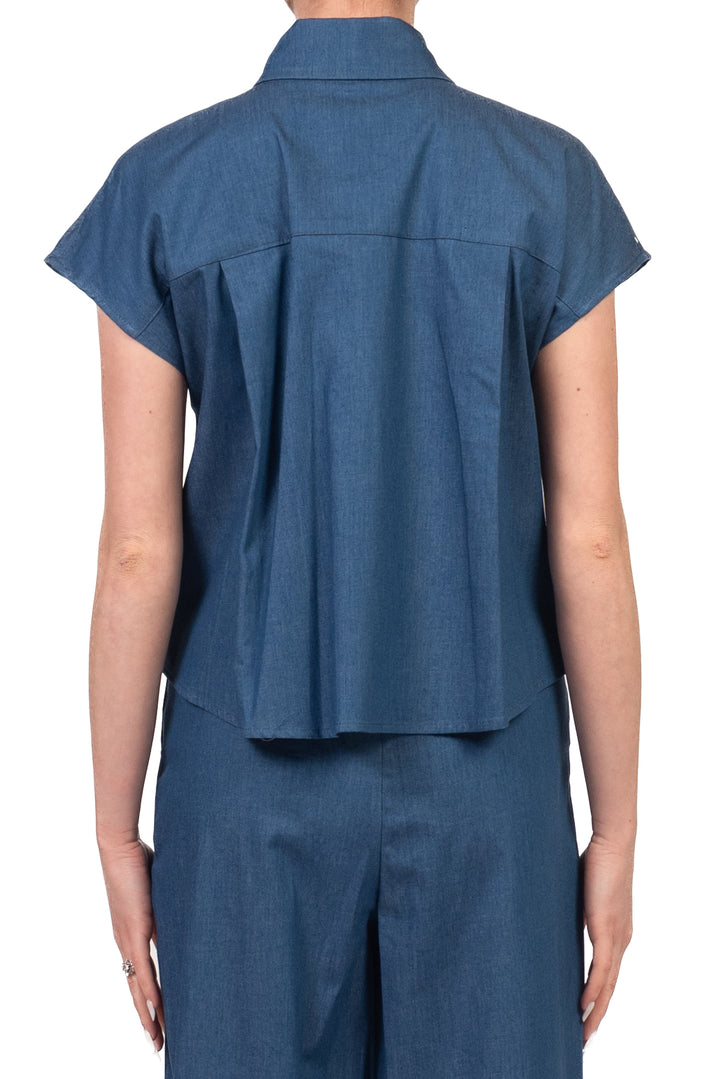 Tensione In - Camicia smanicata con taschini gioiello Art. 26C5092