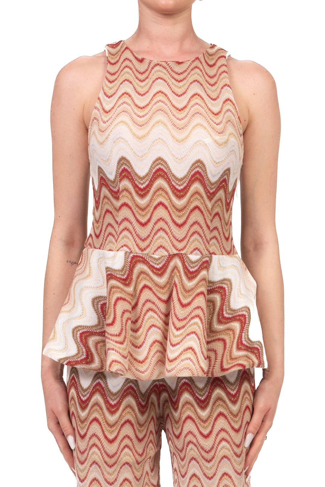 Tensione In - Top peplum fantasia filo lurex Art. S26TG12