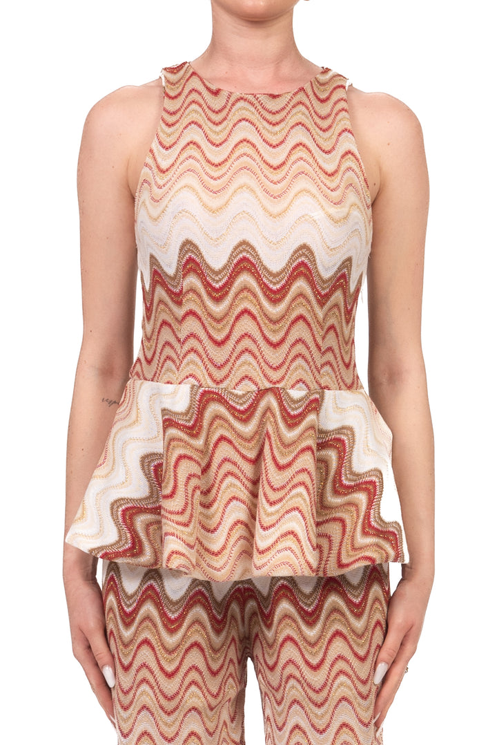 Tensione In - Top peplum fantasia filo lurex Art. S26TG12