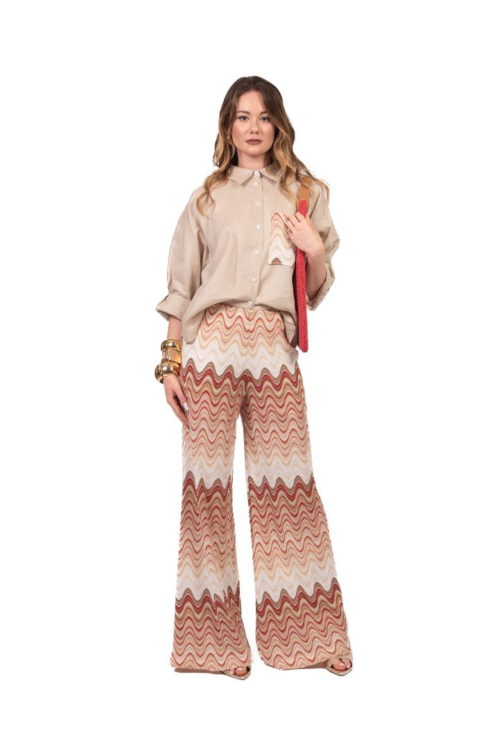 Tensione In - Camicia in lino taschino fantasia  Art. S26CG13