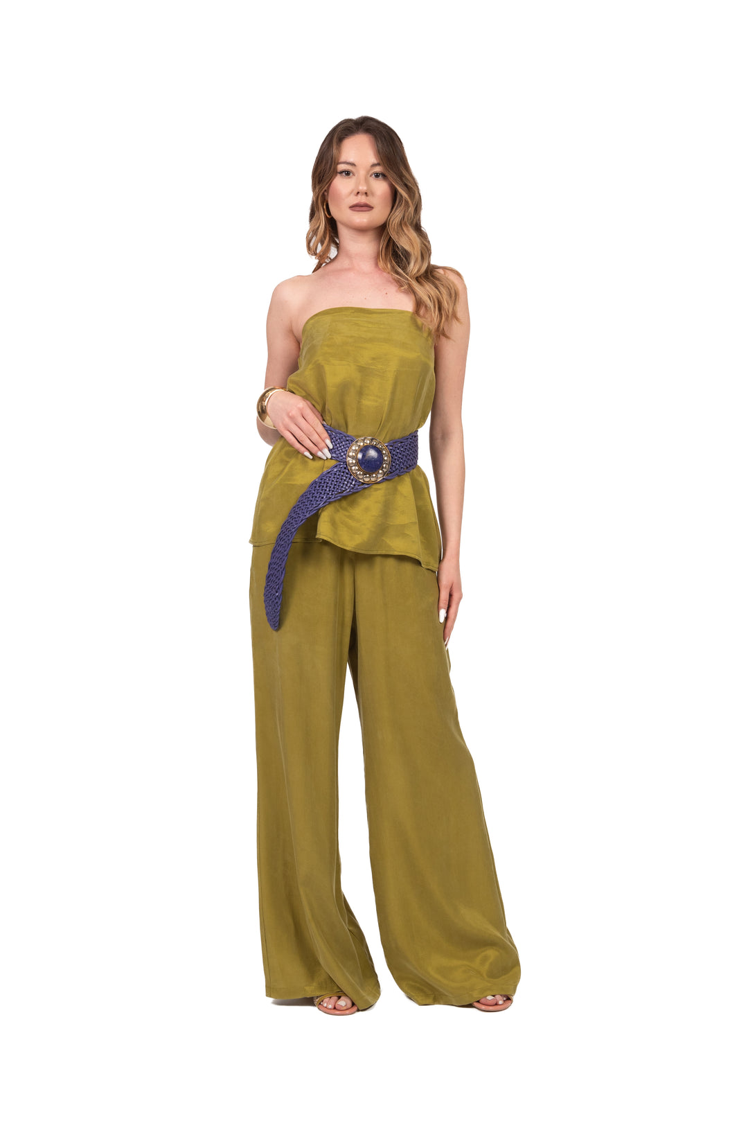 Tensione In - Completo top e pantalone in cupro  Art. YO1526
