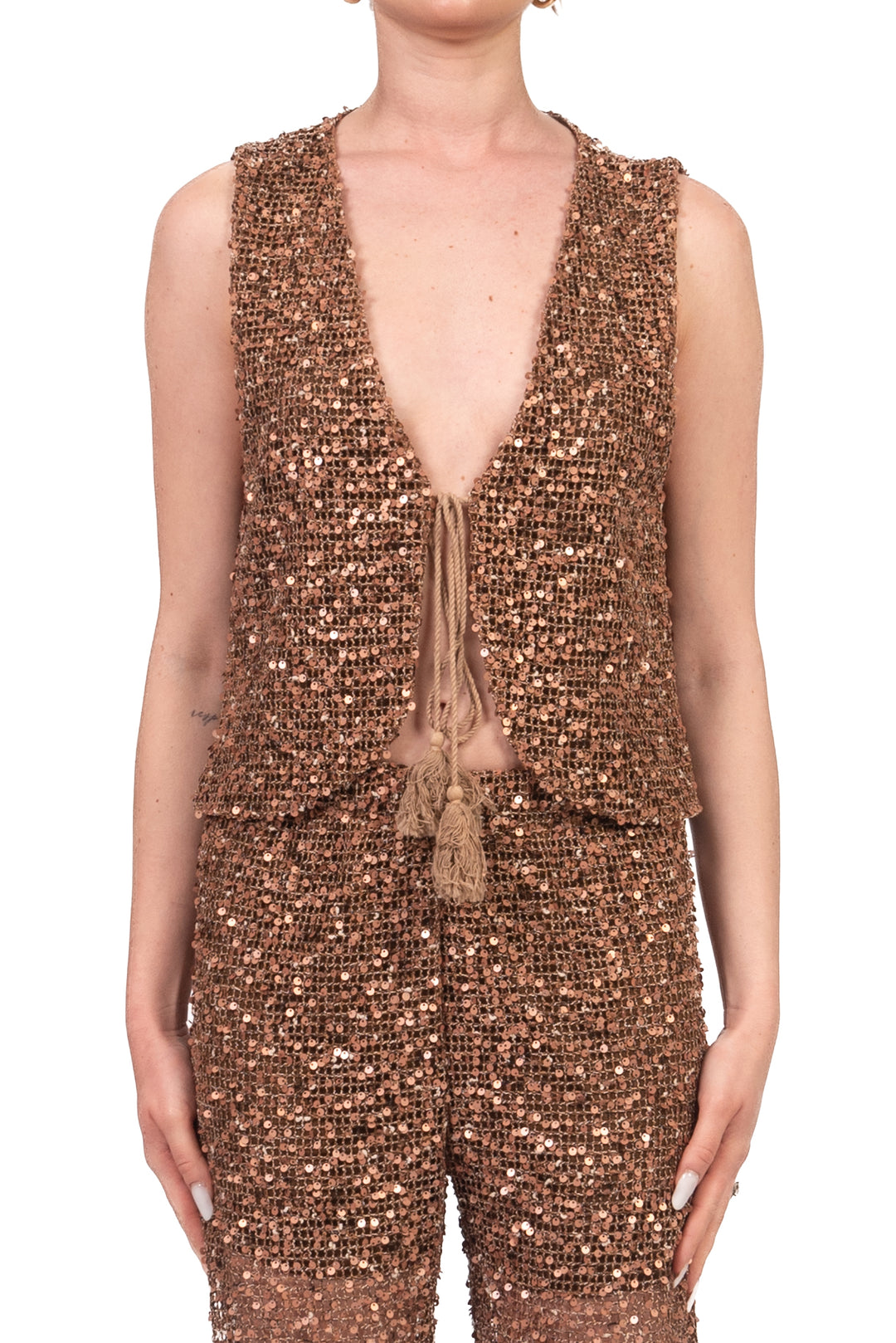 Have One - Gilet traforato micro paillettes Art. LMA-Q018