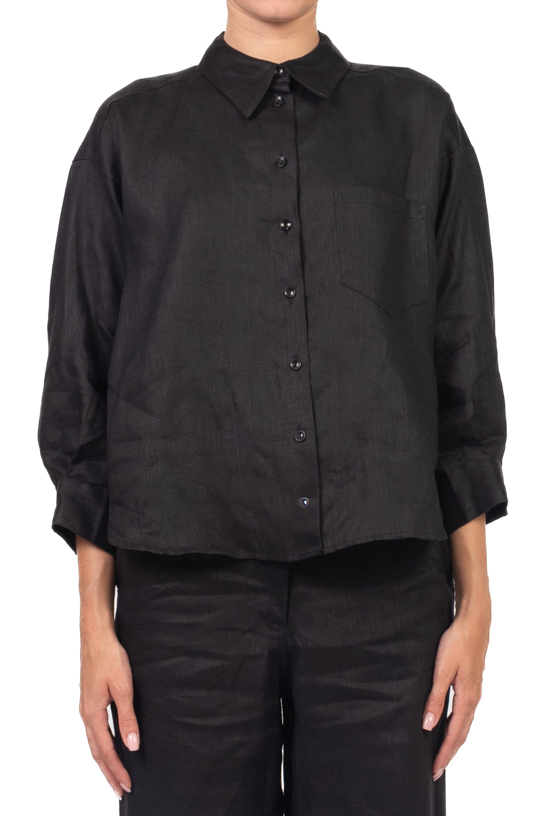 Tensione In - Camicia in lino con taschino Art. S26CE16