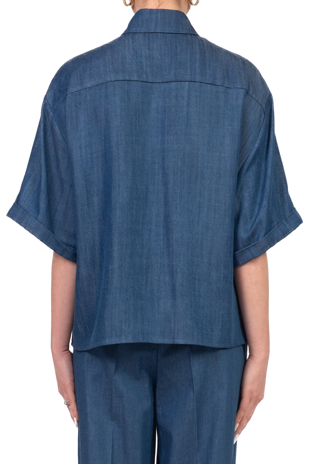 Tensione In - Camicia chambray con taschino pailettes Art. 26C5144