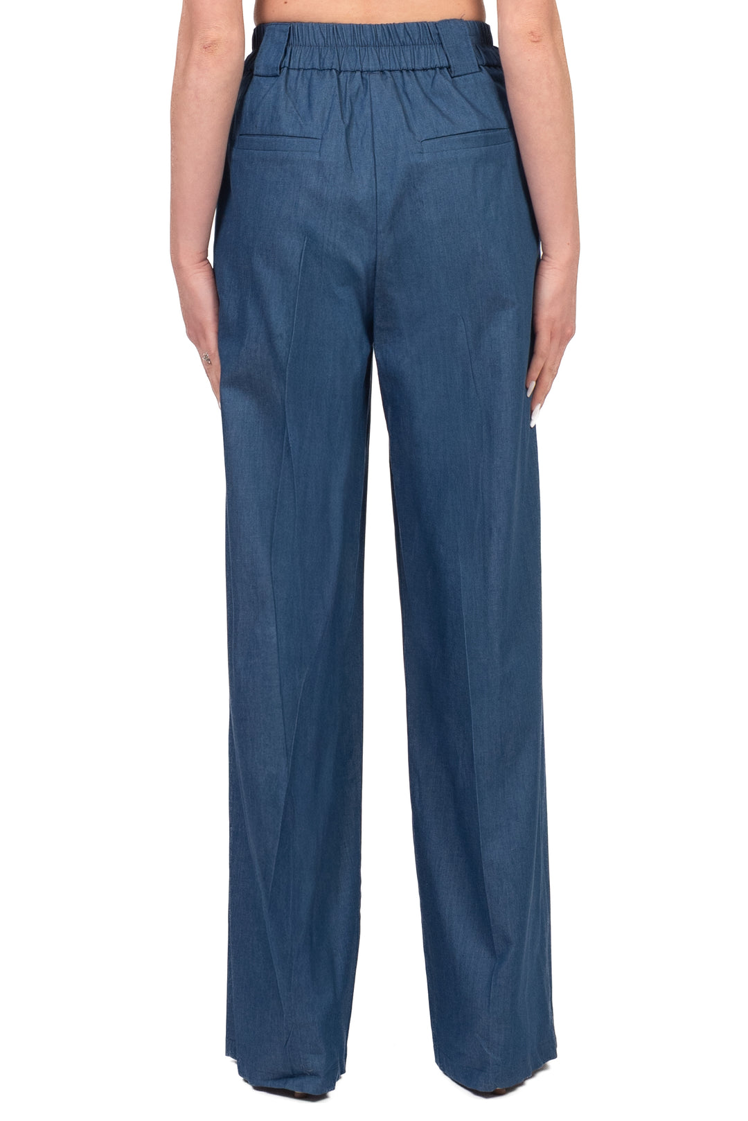 Tensione In - Pantalone gamba dritta chambray Art. 26P5102