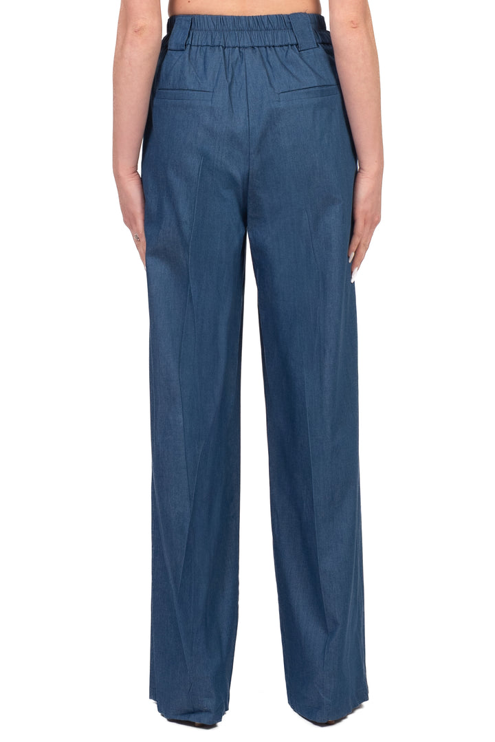 Tensione In - Pantalone gamba dritta chambray Art. 26P5102