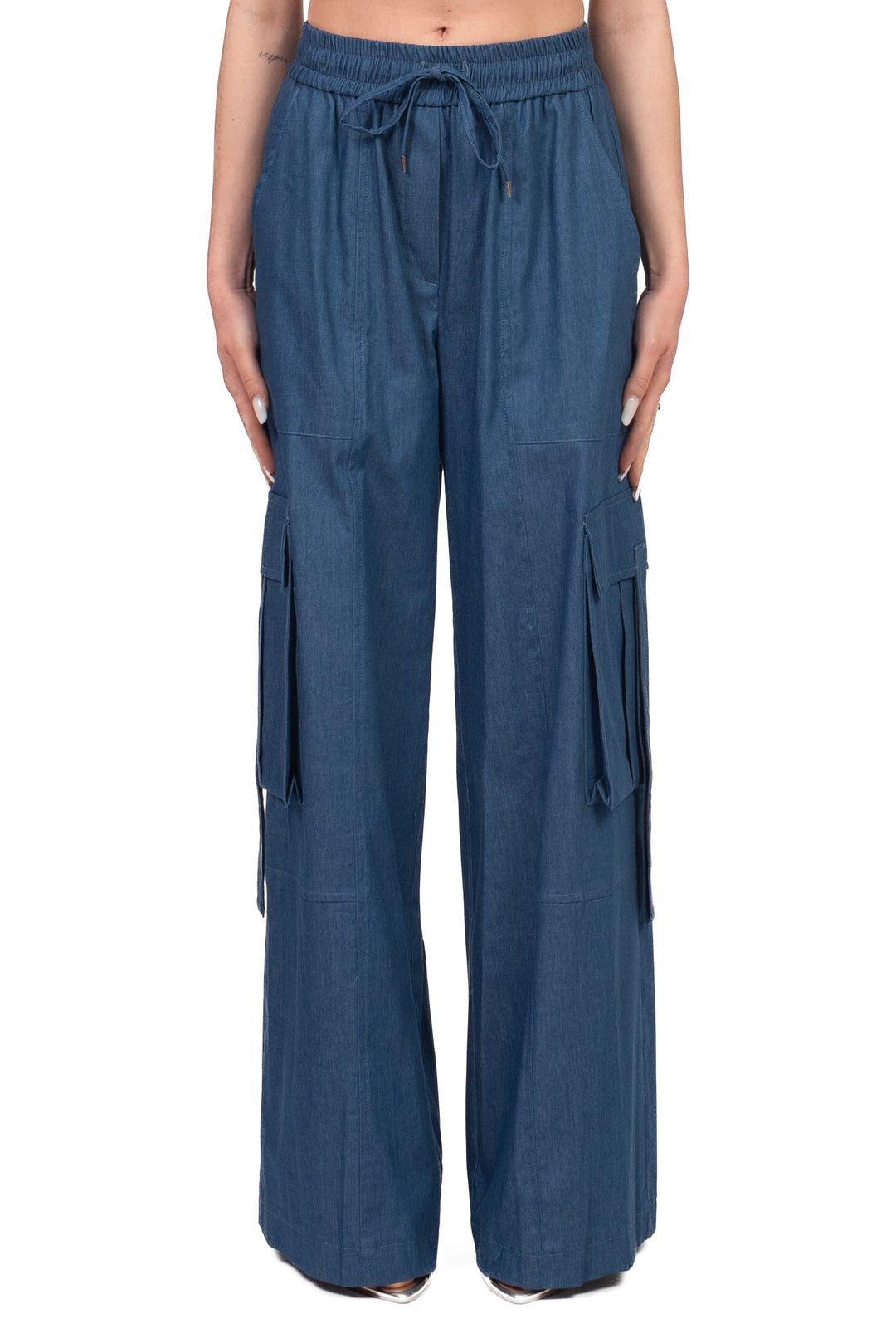 Tensione In - Pantalone cargo chambray Art. 26P5090