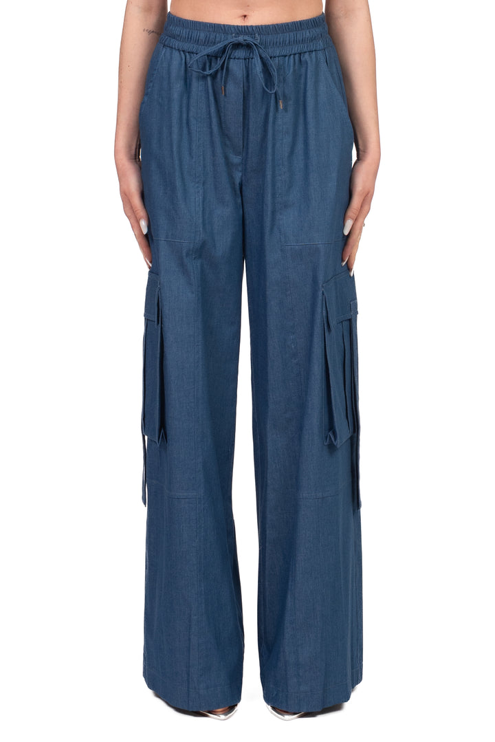 Tensione In - Pantalone cargo chambray Art. 26P5090