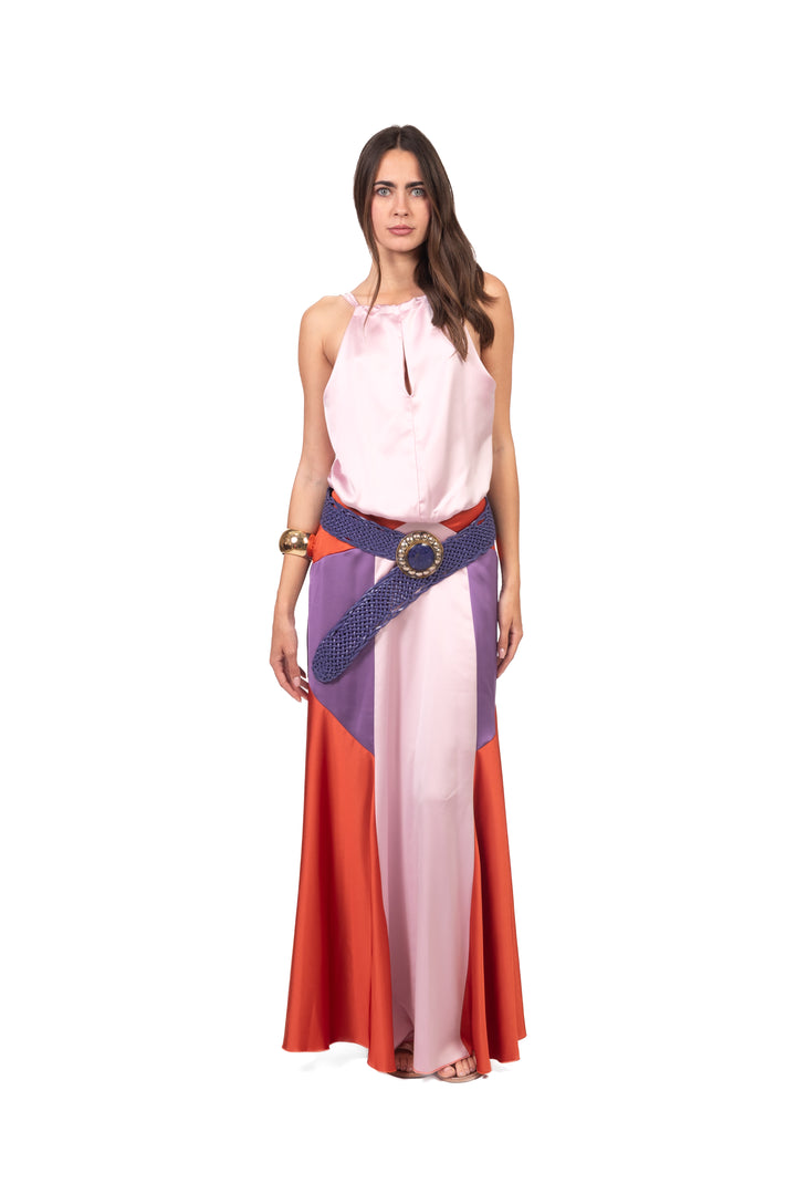 Dixie - Abito satin multicolor Art. A698A115
