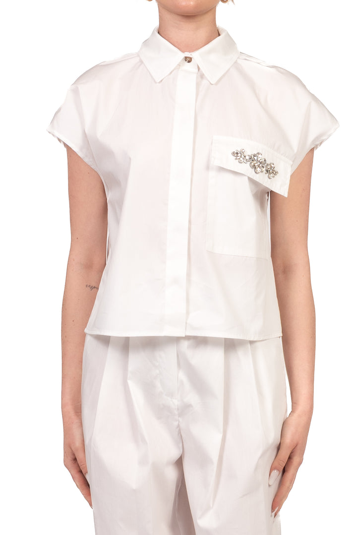 Tensione In - Camicia smanicata con taschino gioiello Art. 26C5101