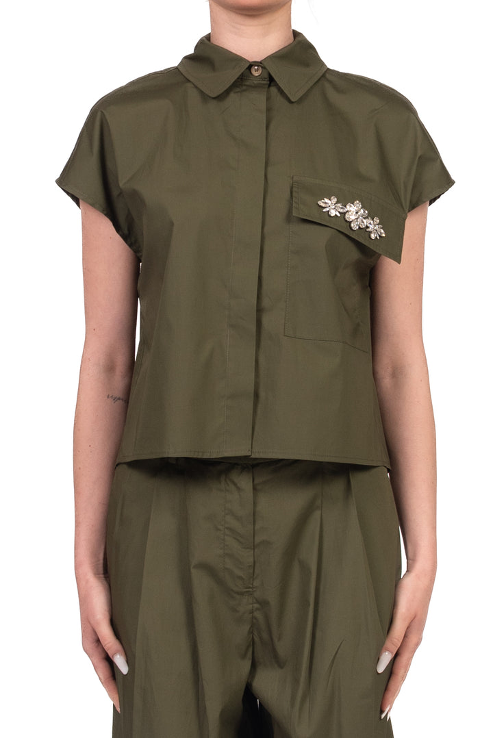 Tensione In - Camicia smanicata con taschino gioiello Art. 26C5101