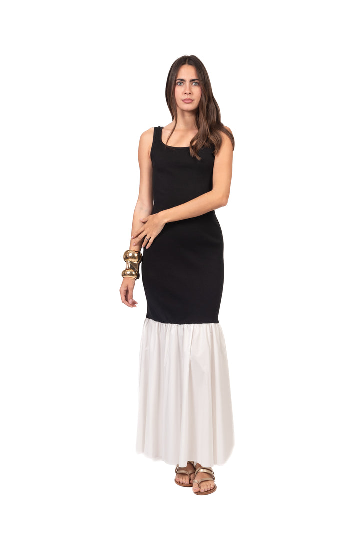 Tensione In - Abito costine con balza Art. 39339