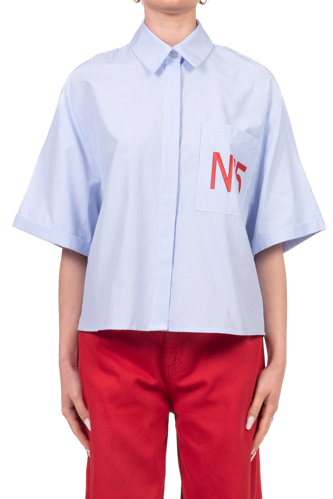Tensione In - Camicia bacchettata con taschino n5 Art. 26C5105