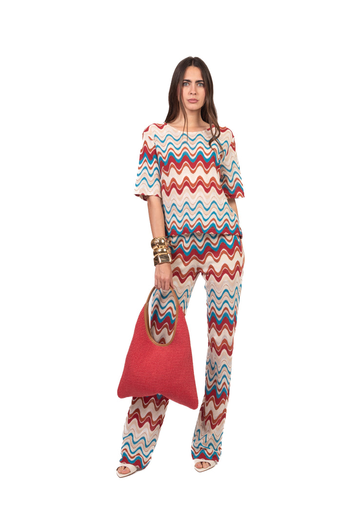 Vicolo - Pantalone fantasia filo lurex Art. TAB2458