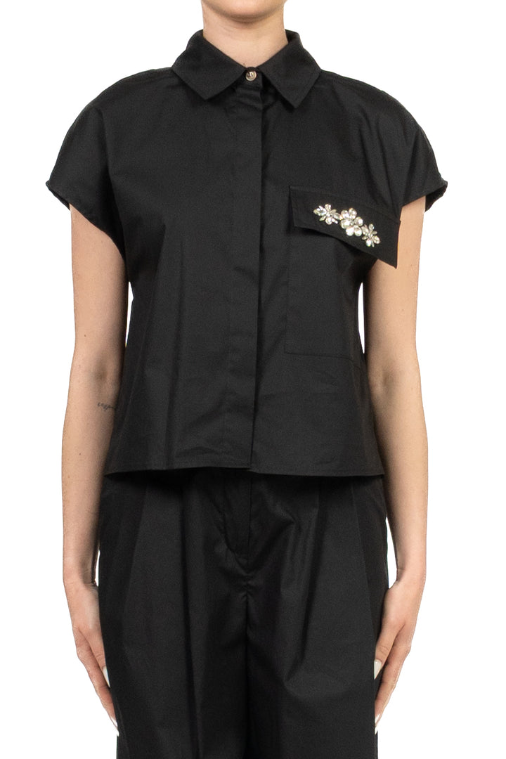Tensione In - Camicia smanicata con taschino gioiello Art. 26C5101