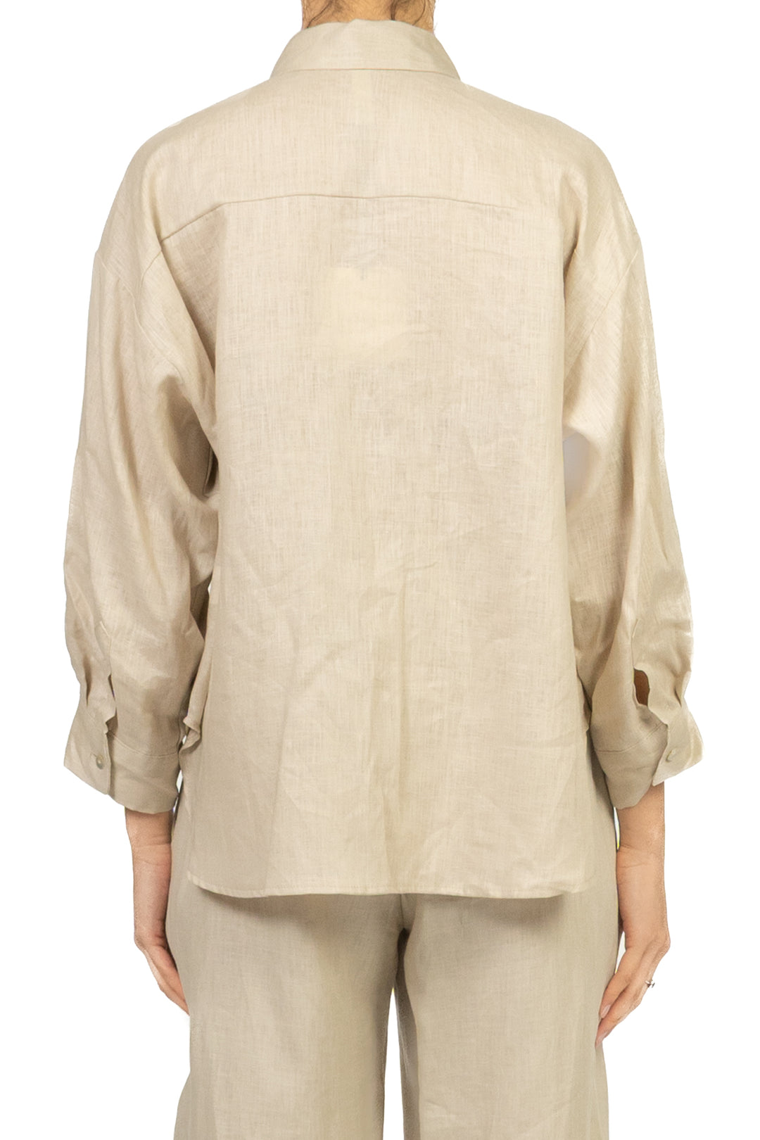 Tensione In - Camicia in lino con taschino fantasia Art. S26CG16