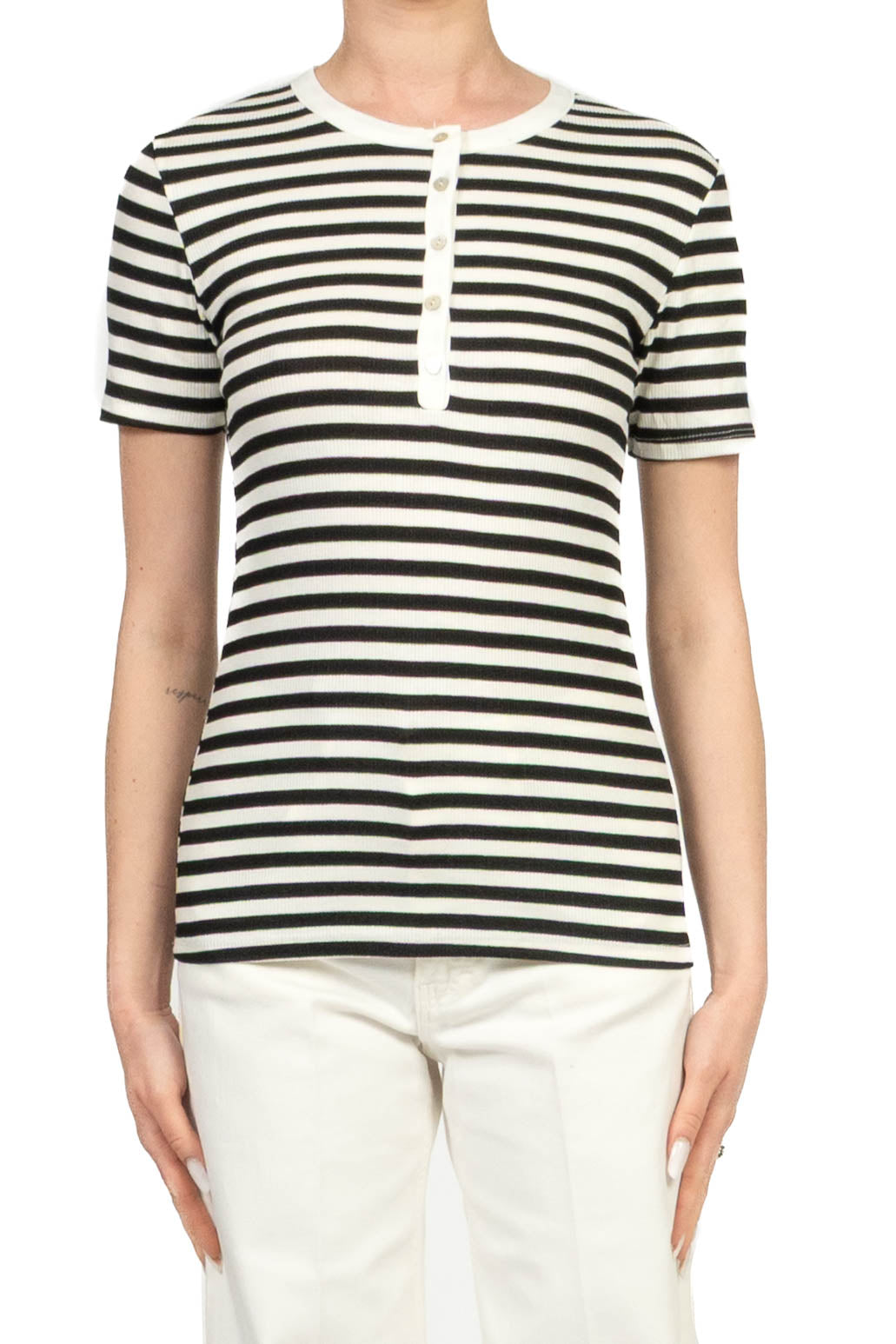 Tensione In - Maglia serafino rigata Art. 21015