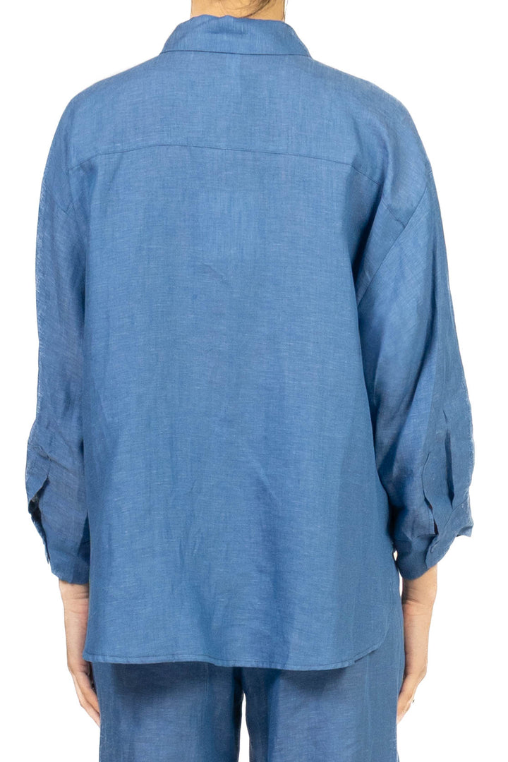 Tensione In - Camicia in lino taschino paillettes Art. S26CE15