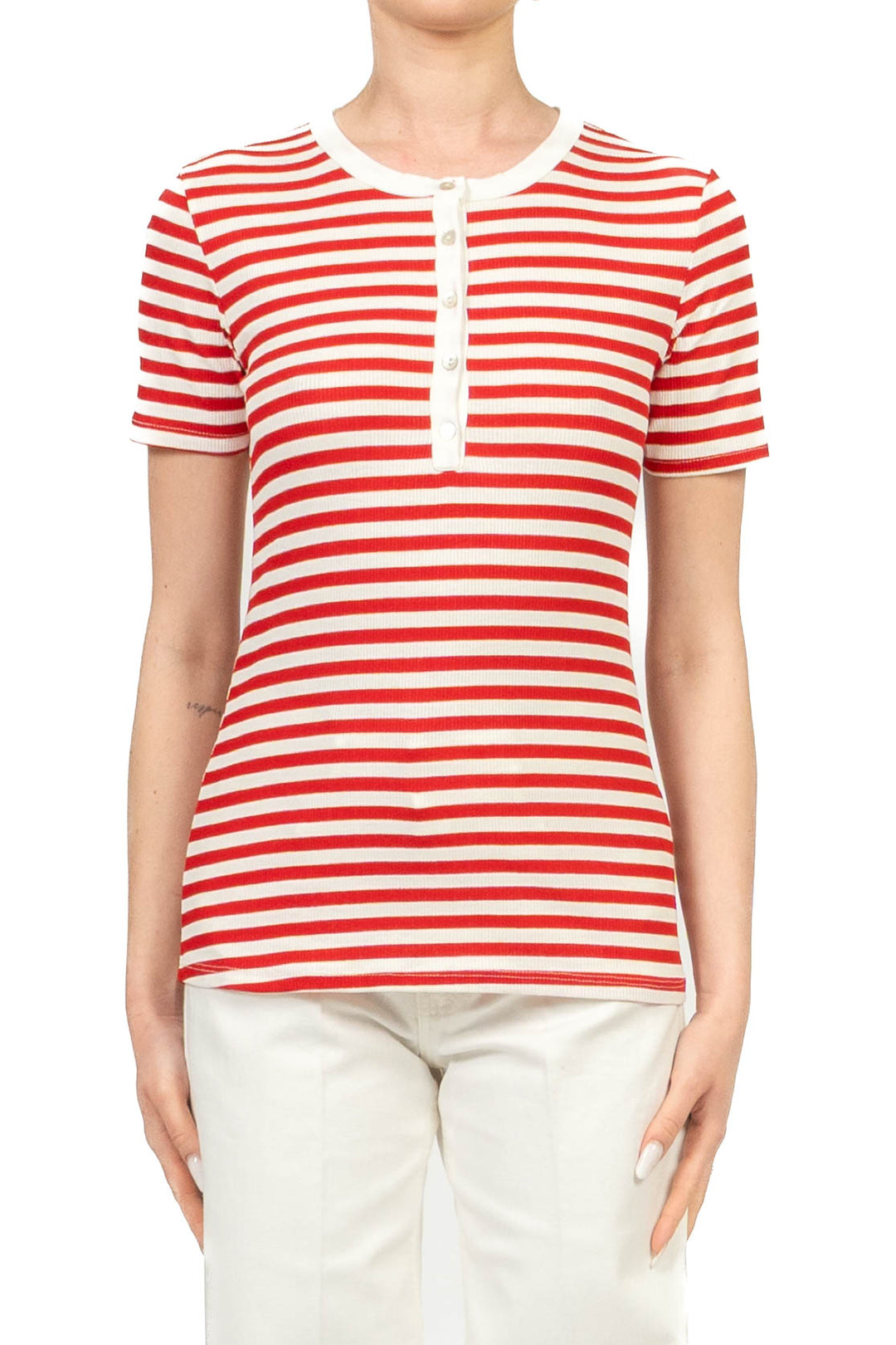 Tensione In - Maglia serafino rigata Art. 21015