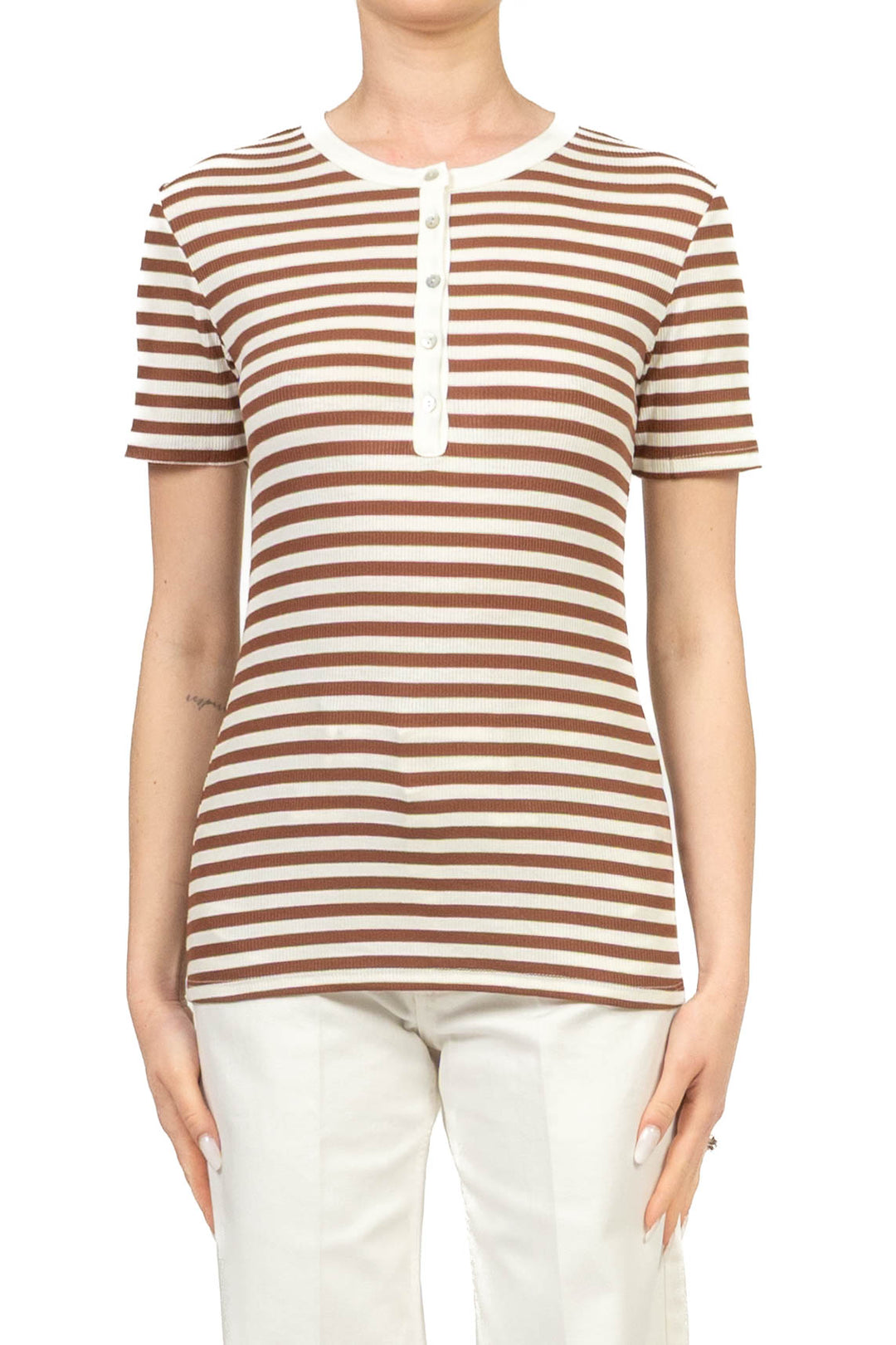 Tensione In - Maglia serafino rigata Art. 21015