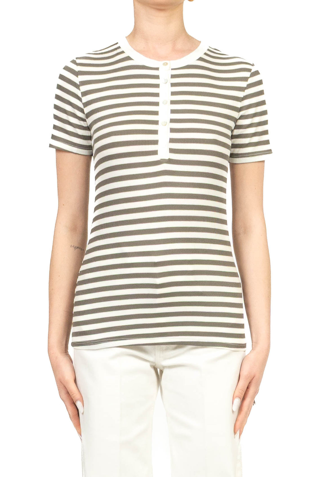 Tensione In - Maglia serafino rigata Art. 21015