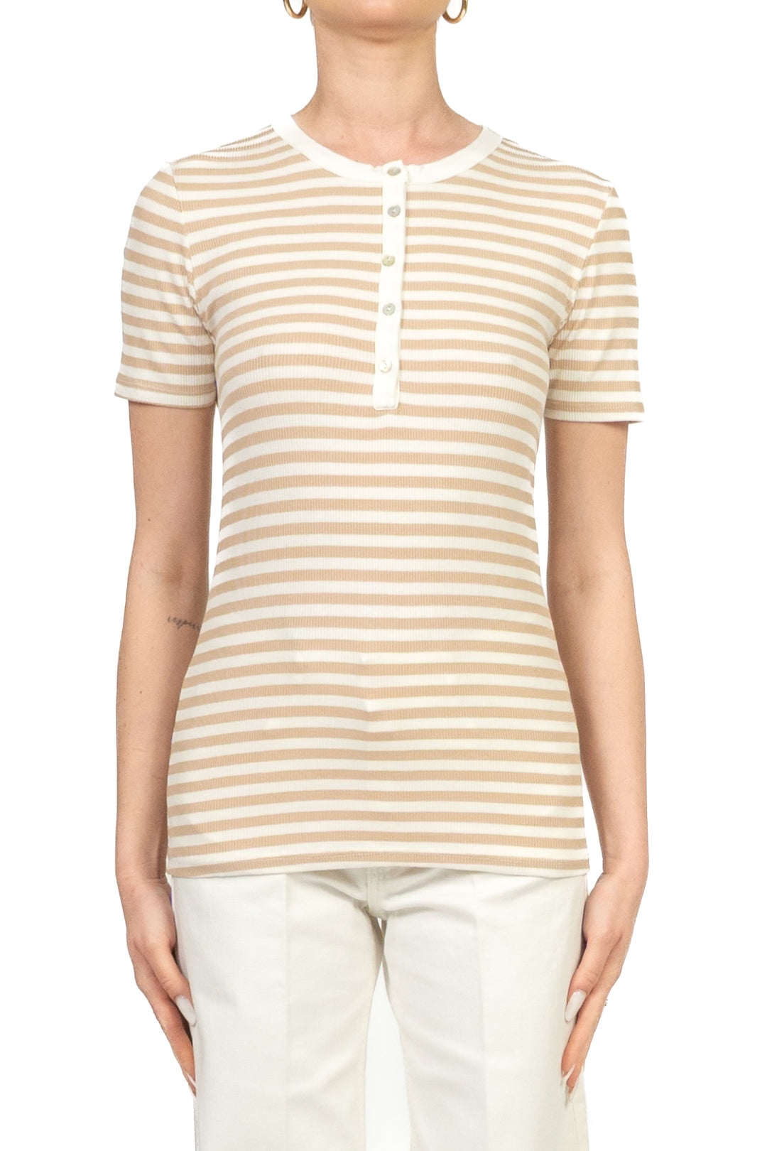 Tensione In - Maglia serafino rigata Art. 21015