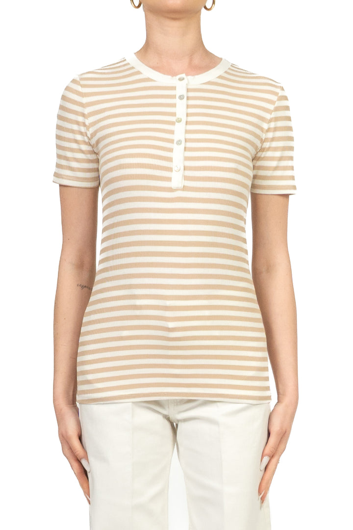 Tensione In - Maglia serafino rigata Art. 21015