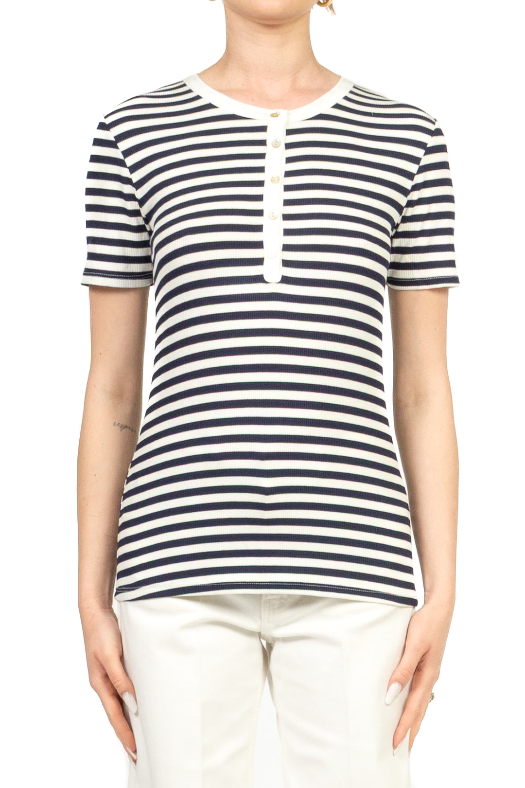 Tensione In - Maglia serafino rigata Art. 21015