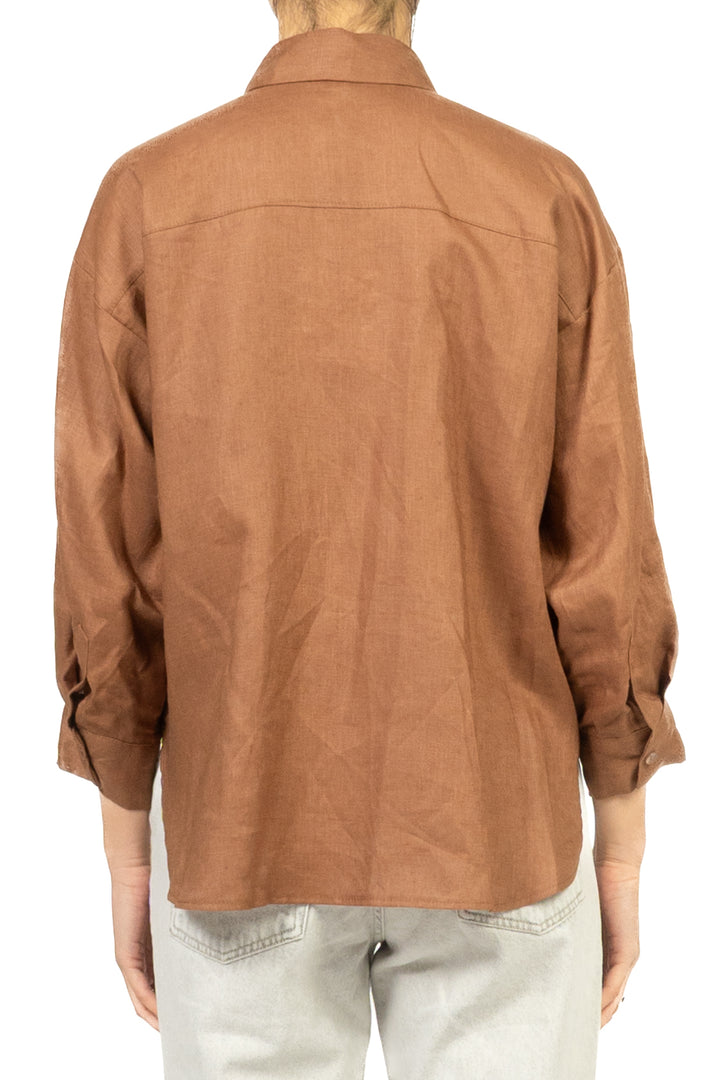 Tensione In - Camicia in lino taschino paillettes Art. S26CE15