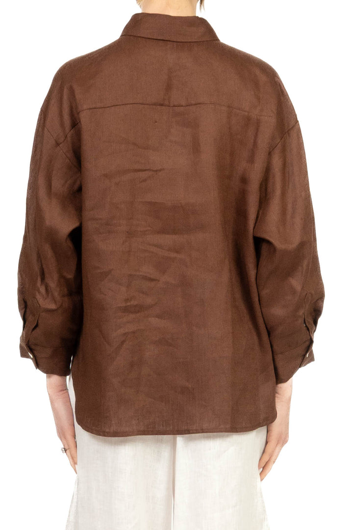 Tensione In - Camicia in lino con taschino fantasia Art. S26CG16
