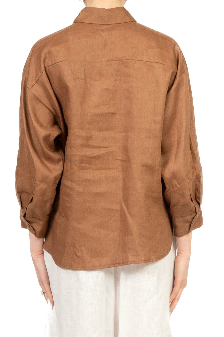 Tensione In - Camicia in lino con taschino Art. S26CE16