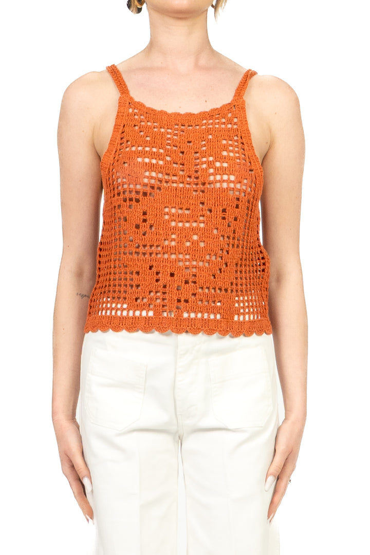 Vicolo - Top crochet scollo squadrato Art. 5AB5024