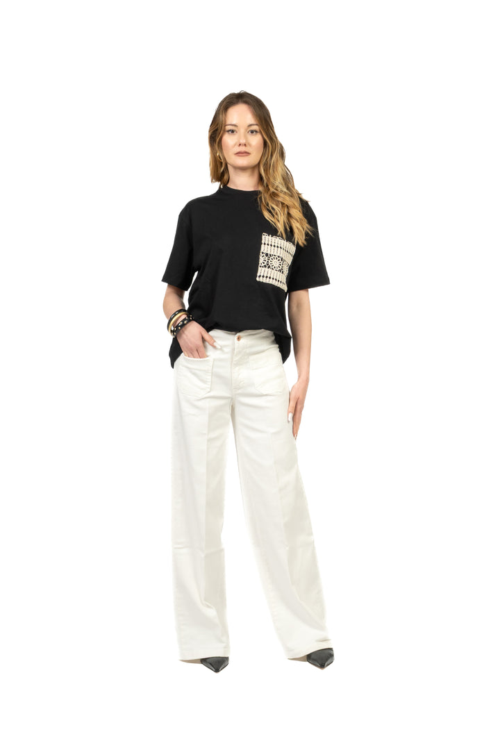 Vicolo - T-shirt over taschino crochet Art. UAB0381