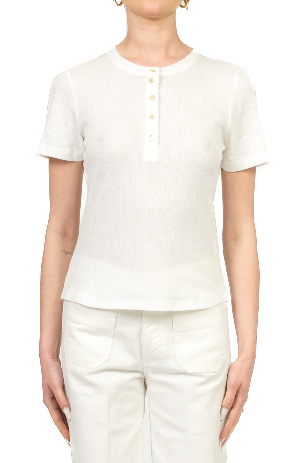 Tensione in - T-shirt serafino lavorata Art. 39236