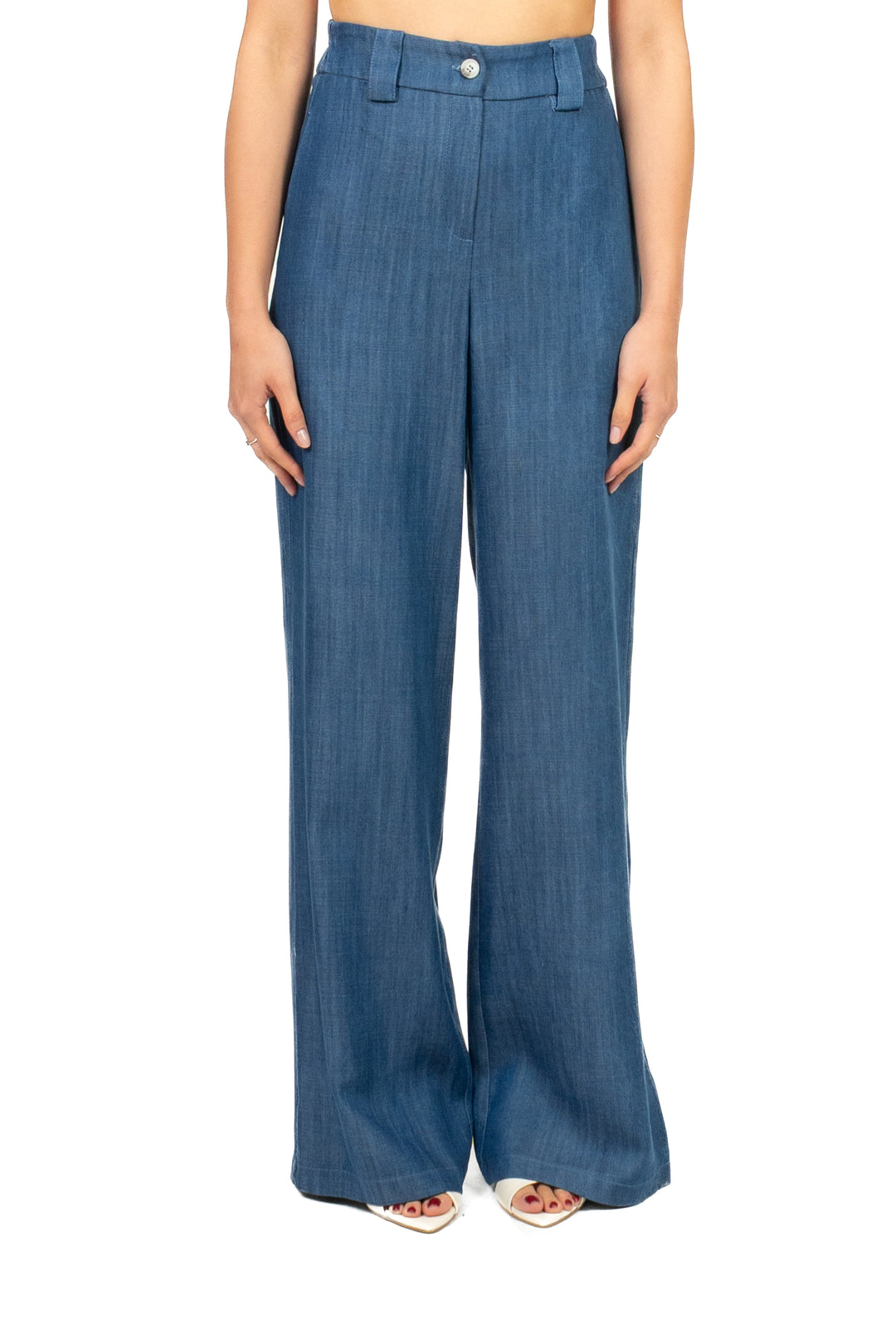 Tensione In - Pantalone palazzo chambray Art. 26P5143