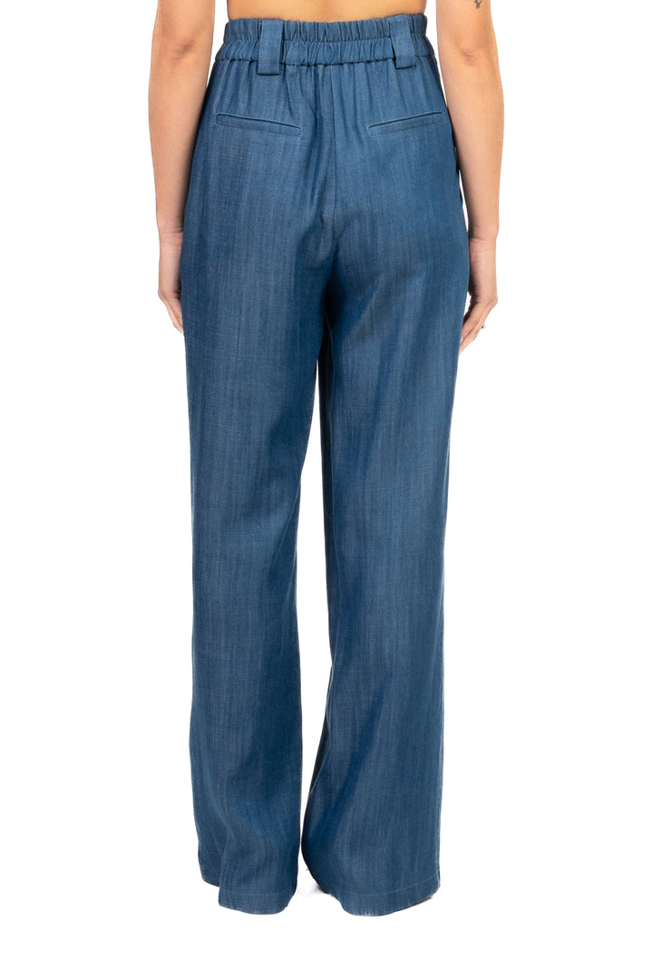 Tensione In - Pantalone palazzo chambray Art. 26P5143